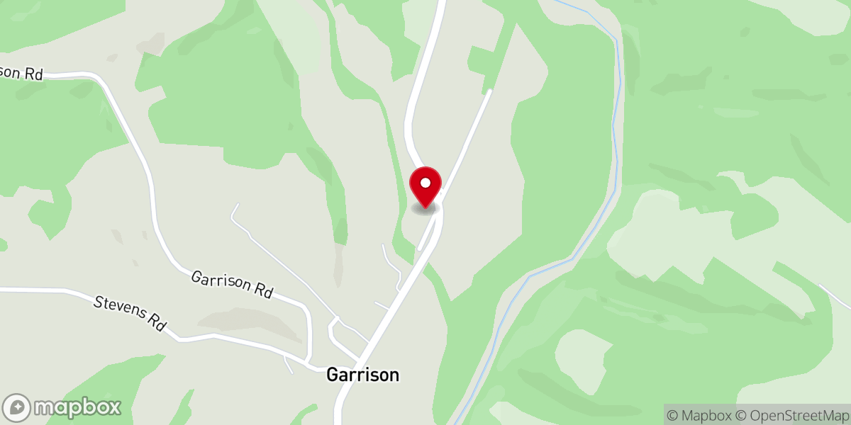 Map showing location of Garrison Baptist Church