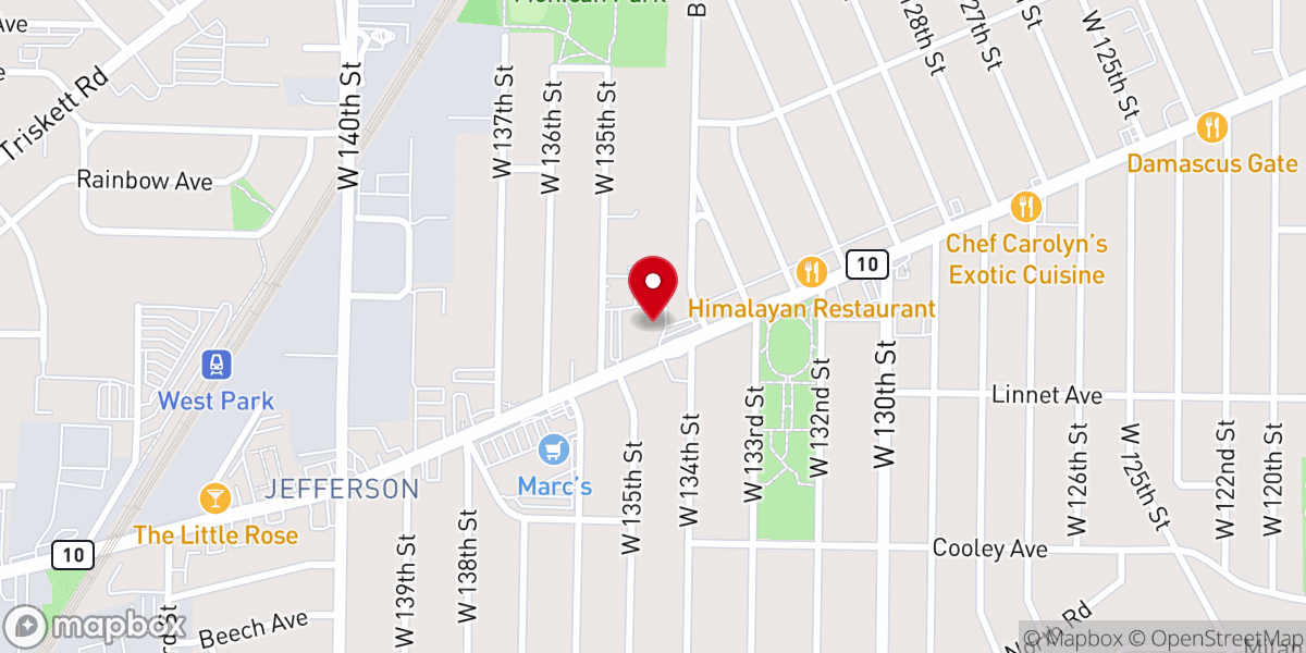 Map showing location of St. Vincent de Paul Catholic Church