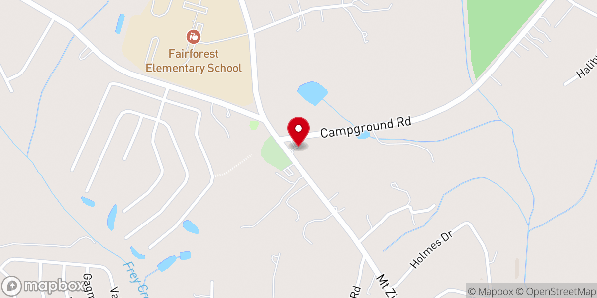 Map showing location of Mount Zion Baptist Church