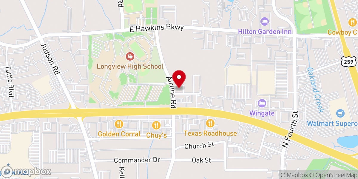 Map showing location of Longview Seventh-Day Adventist Church