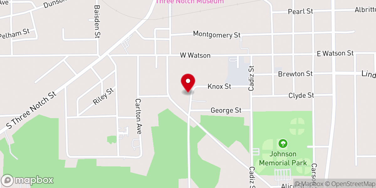 Map showing location of Church of the Pure in Heart