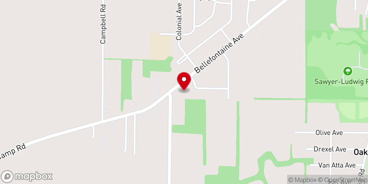 Map showing location of Open Bible Baptist church