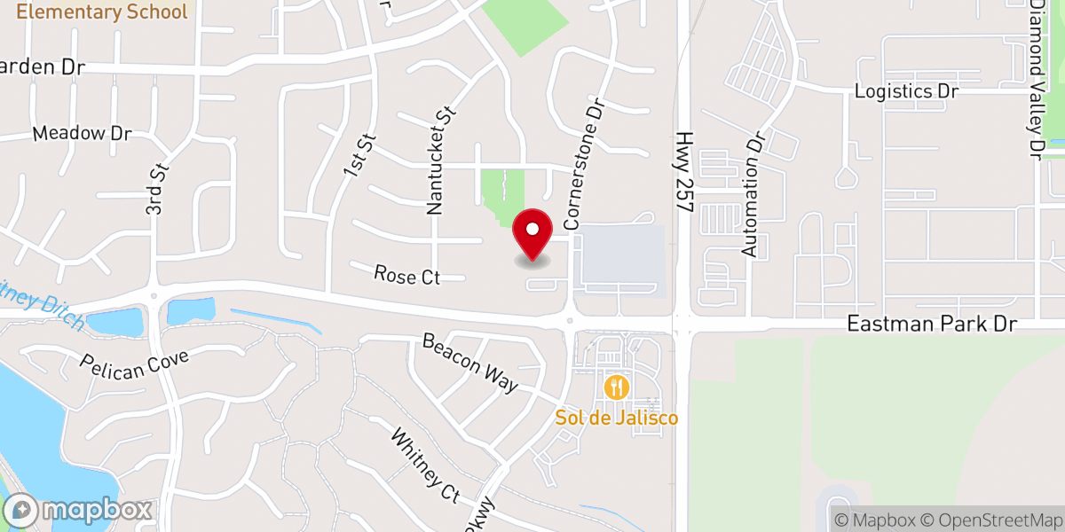 Map showing location of Cornerstone Baptist Church
