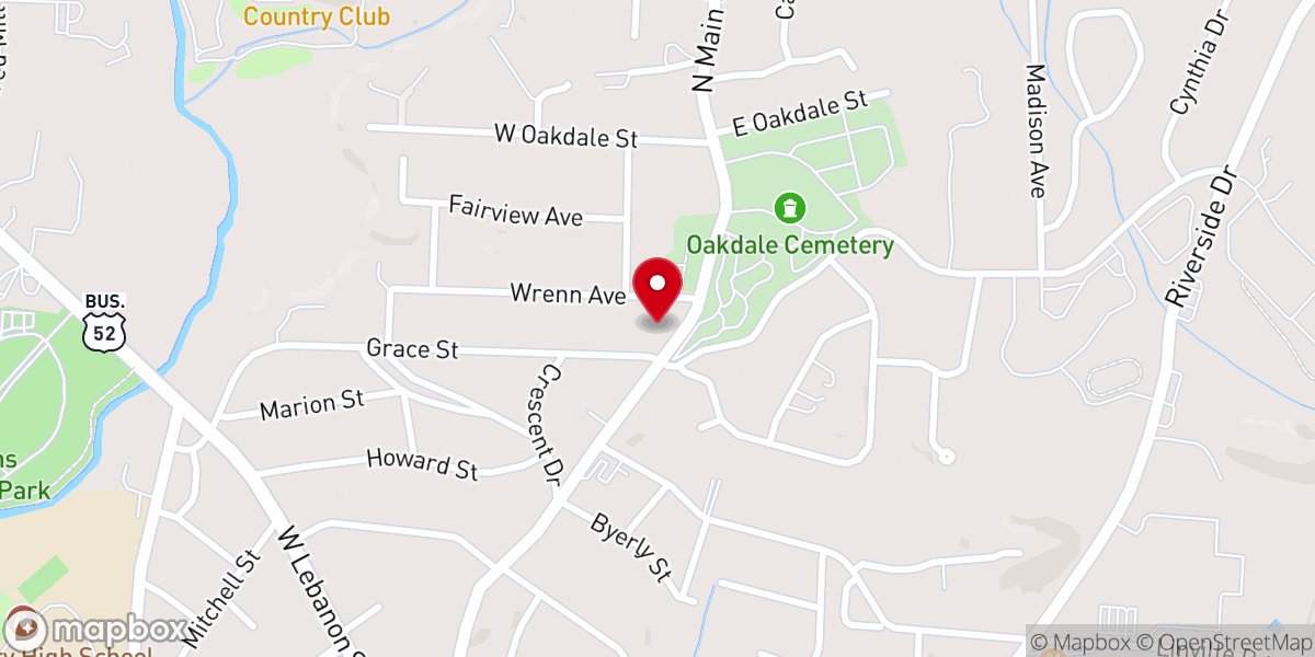 Map showing location of Grace Moravian Church