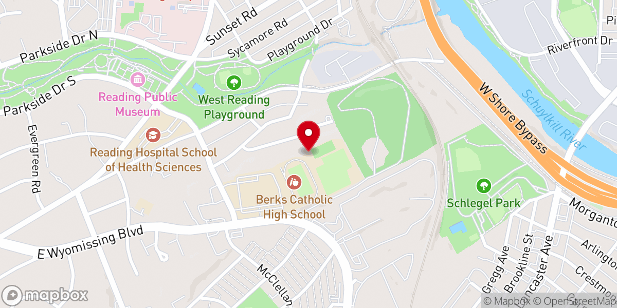 Map showing location of Reading House of Prayer
