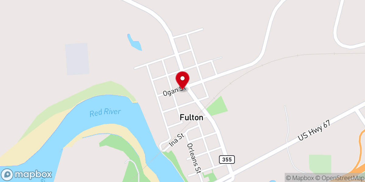 Map showing location of Fulton Union Church