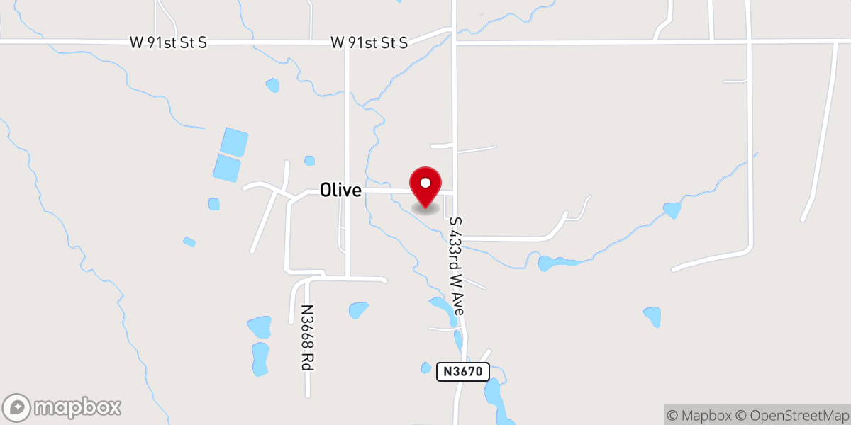 Map showing location of Olive First Baptist Church