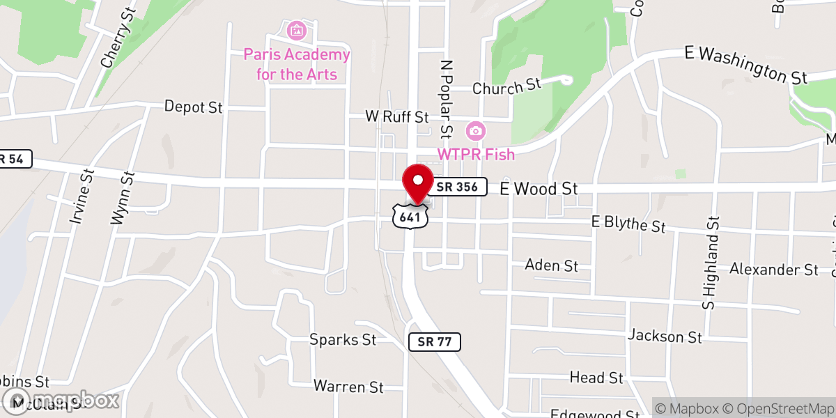 Map showing location of First Presbyterian Church