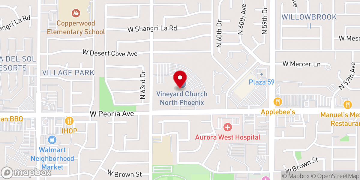Map showing location of Vineyard Church North Phoenix