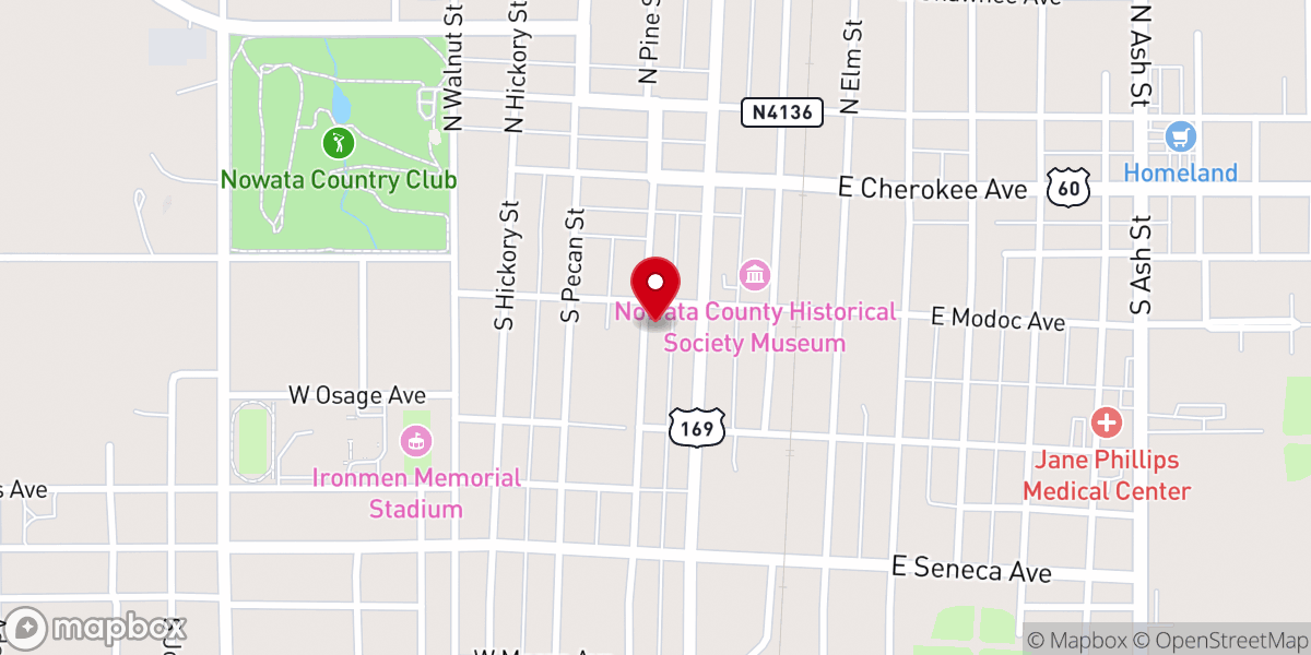 Map showing location of First Christian Church