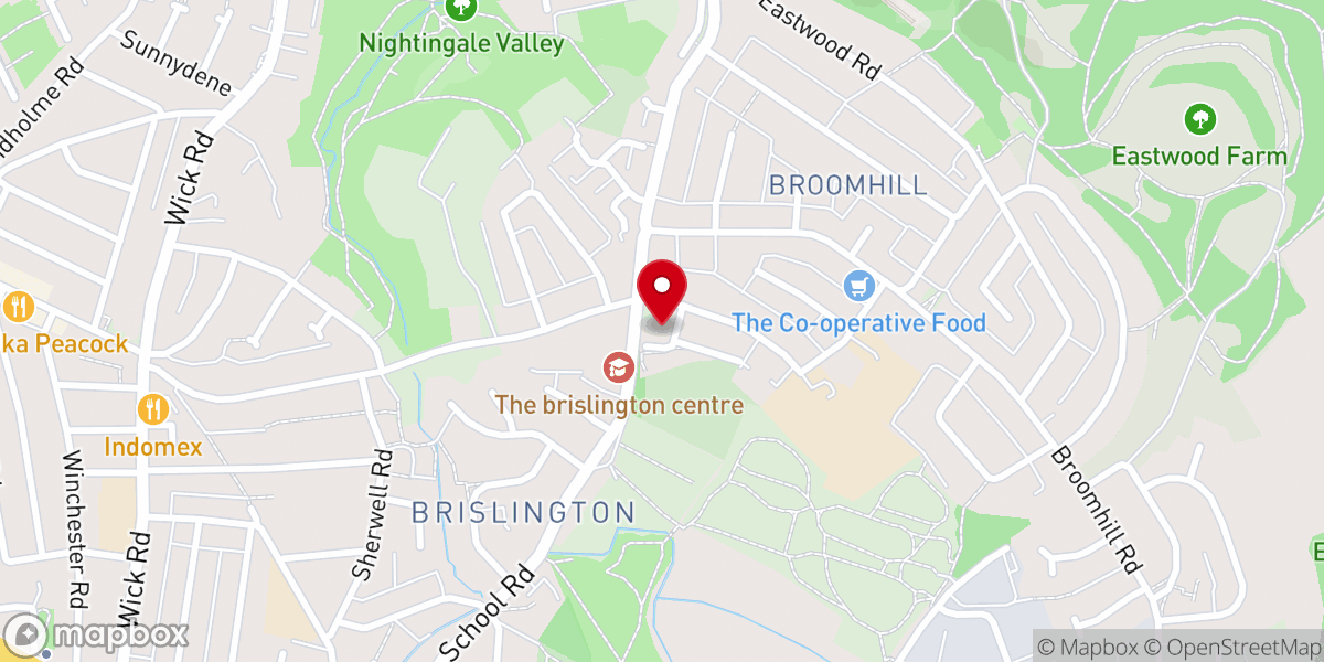 Map showing location of St. Peter’s Methodist Church