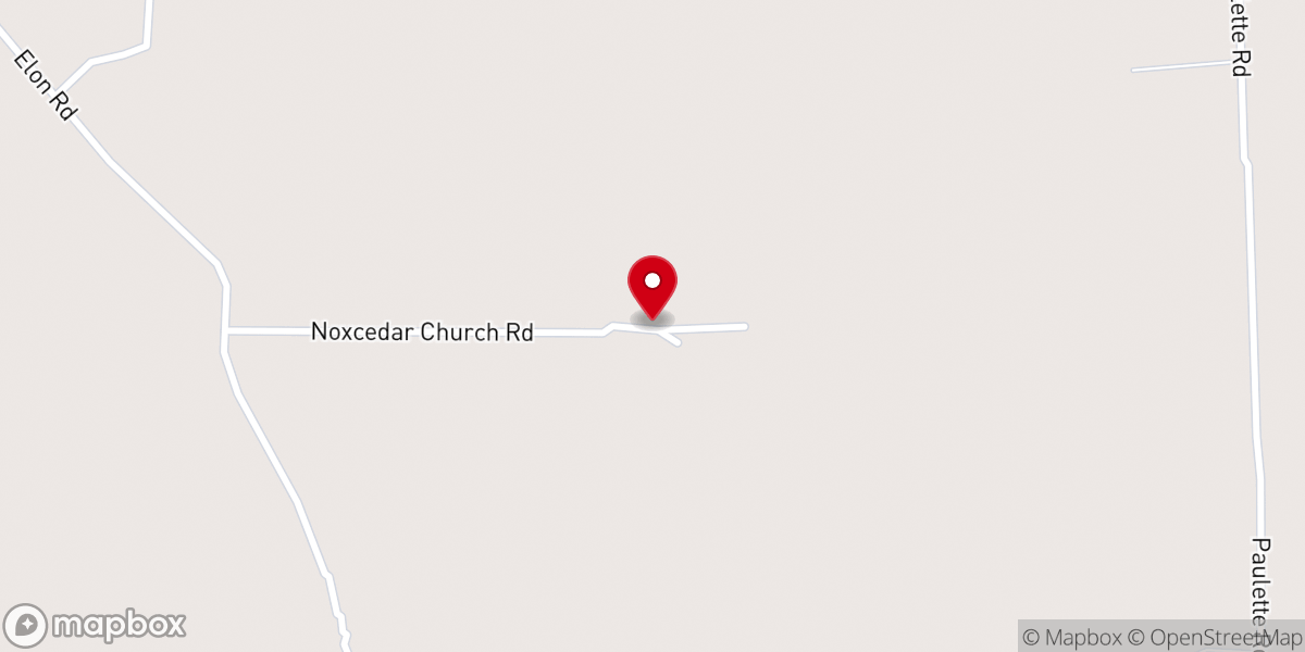 Map showing location of Noxcedar Baptist Church