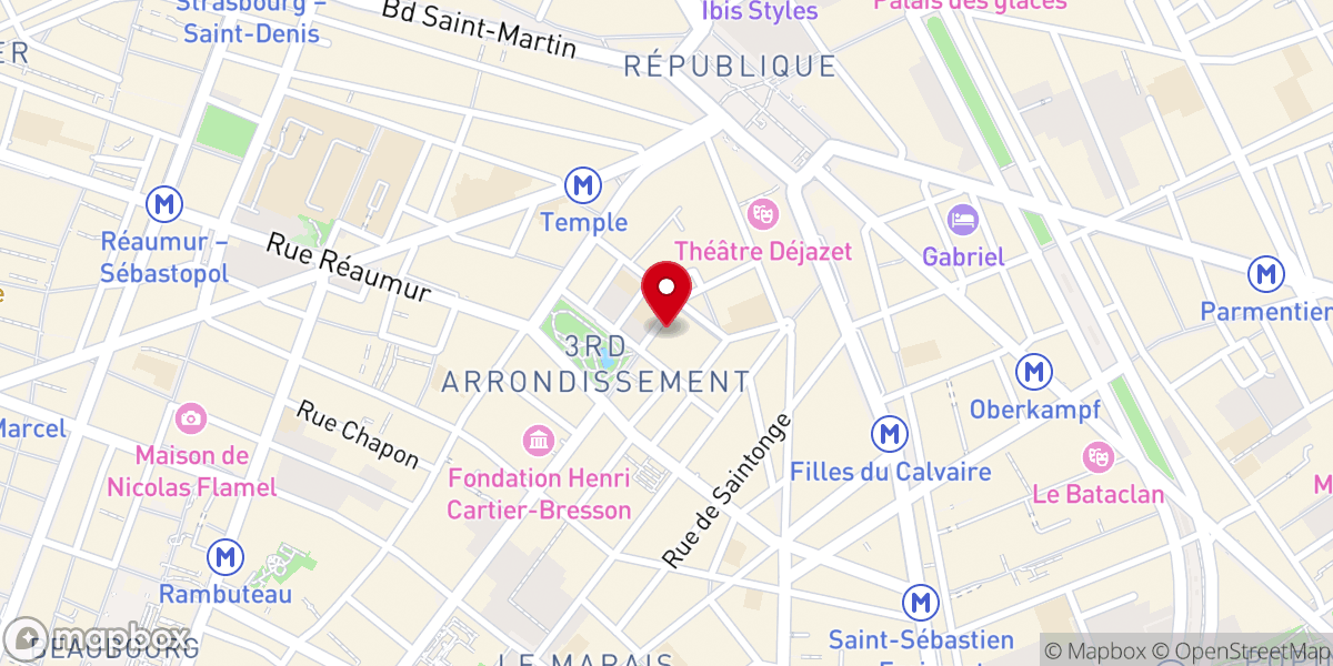 Map showing location of Le Carreau du Temple