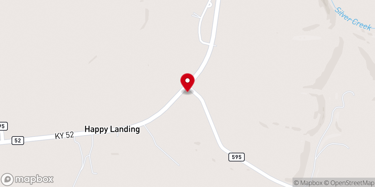 Map showing location of King's Tabernacle at Happy Landing