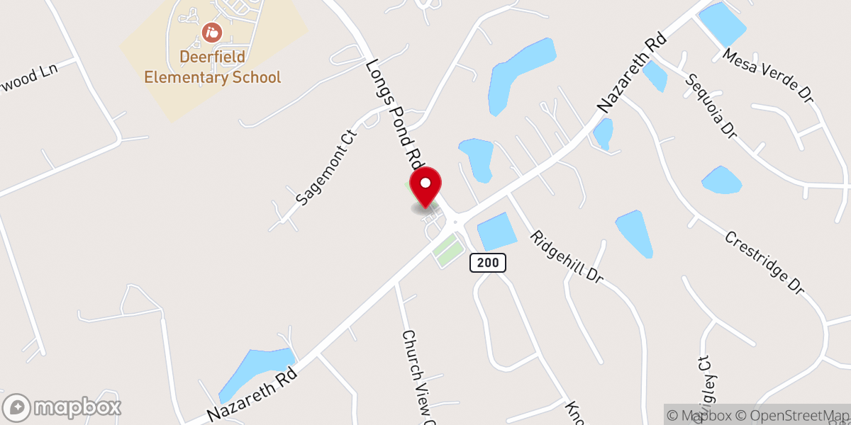 Map showing location of Nazareth Lutheran Church