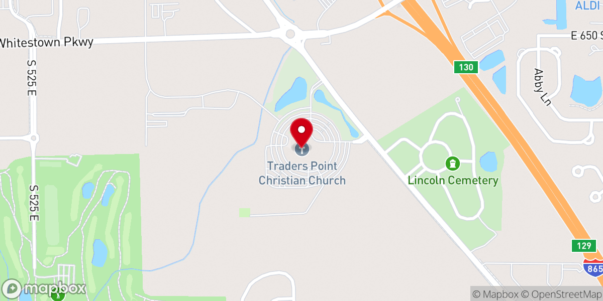Map showing location of Traders Point Christian Church Northwest