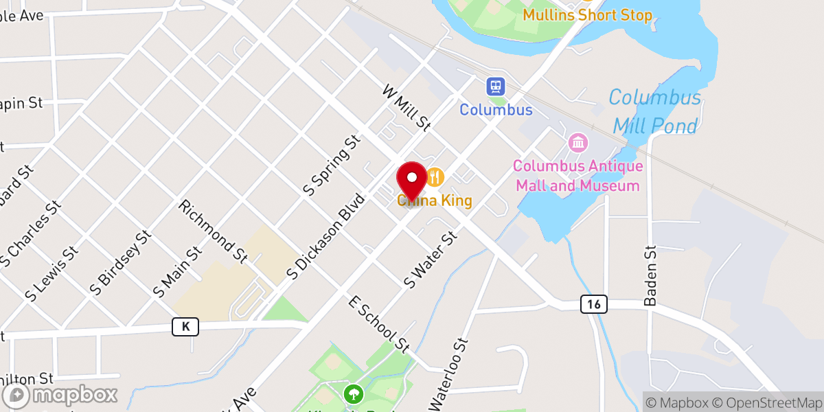 Map showing location of Harvest Church Columbus