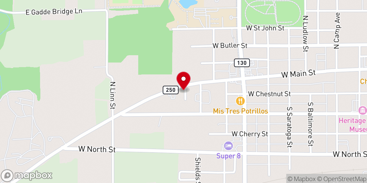 Map showing location of Faith Oil Co