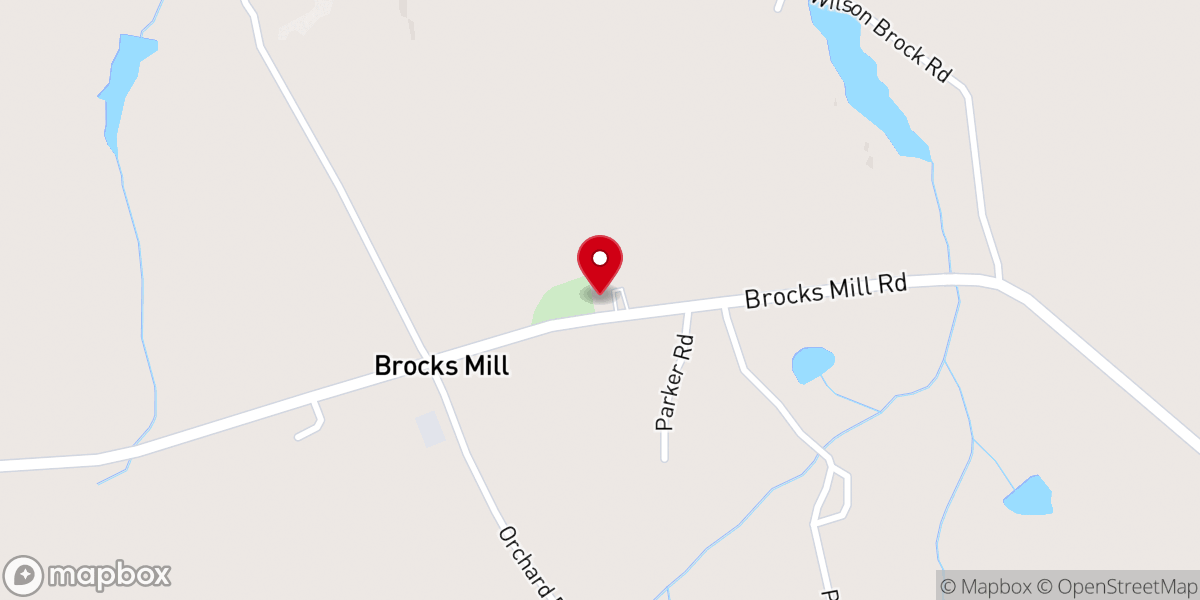 Map showing location of Brocks Mill Baptist Church