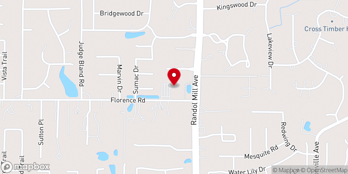 Map showing location of The Hills Church - Keller Campus