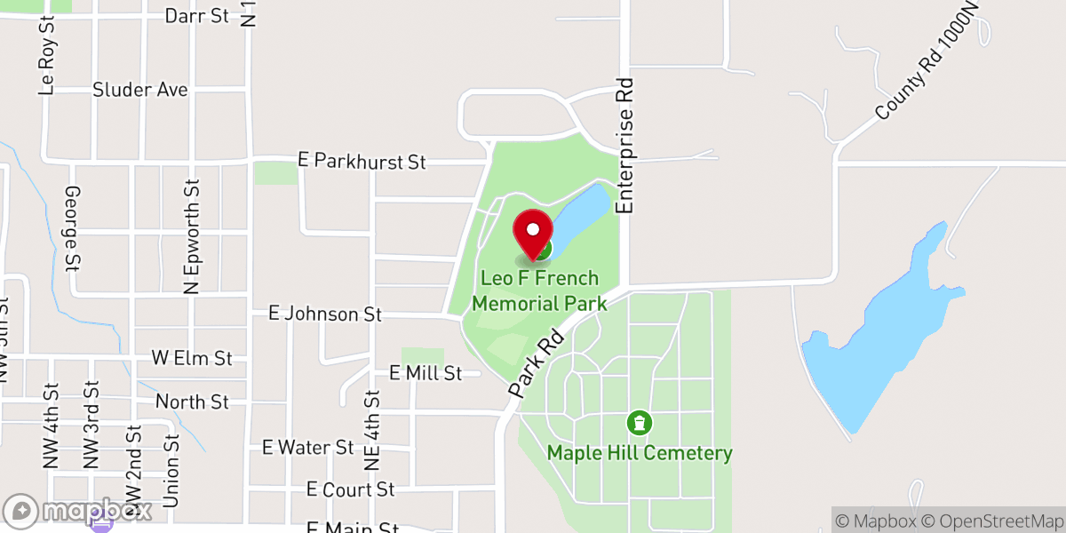 Map showing location of Leo French Park
