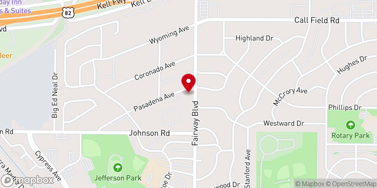 Map showing location of Fairway Baptist Church