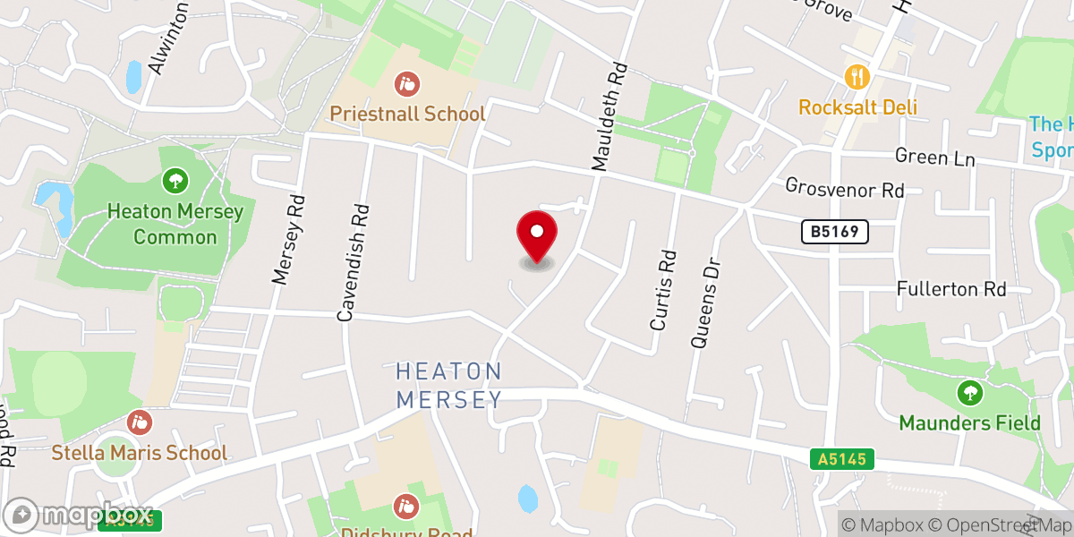 Map showing location of Saint Winifred's Catholic Church Heaton Mersey