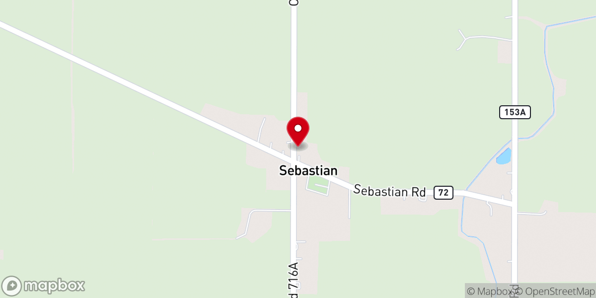 Map showing location of Saint Sebastian Catholic Church