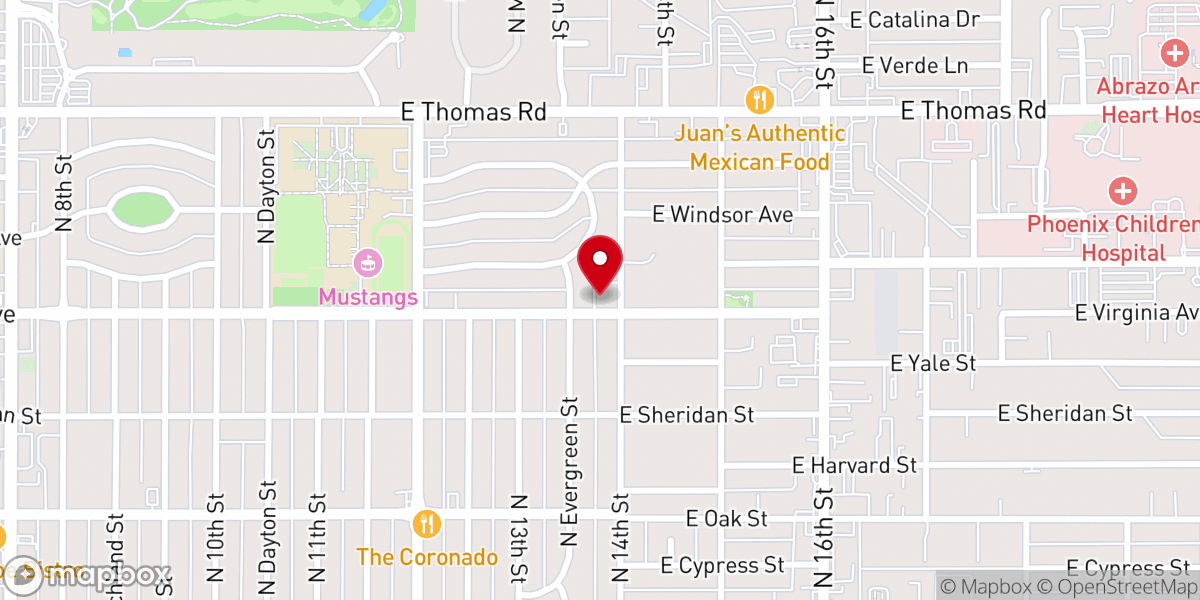 Map showing location of Higher Ground Church of God in Christ