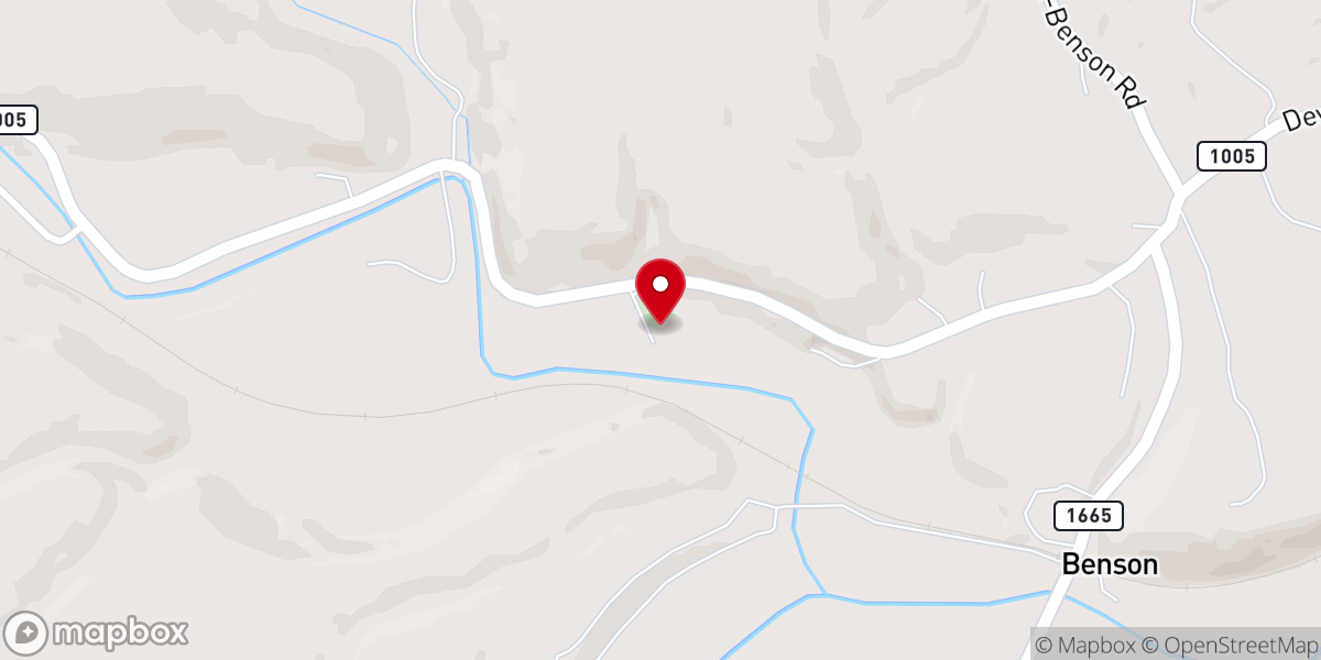 Map showing location of North Benson Church