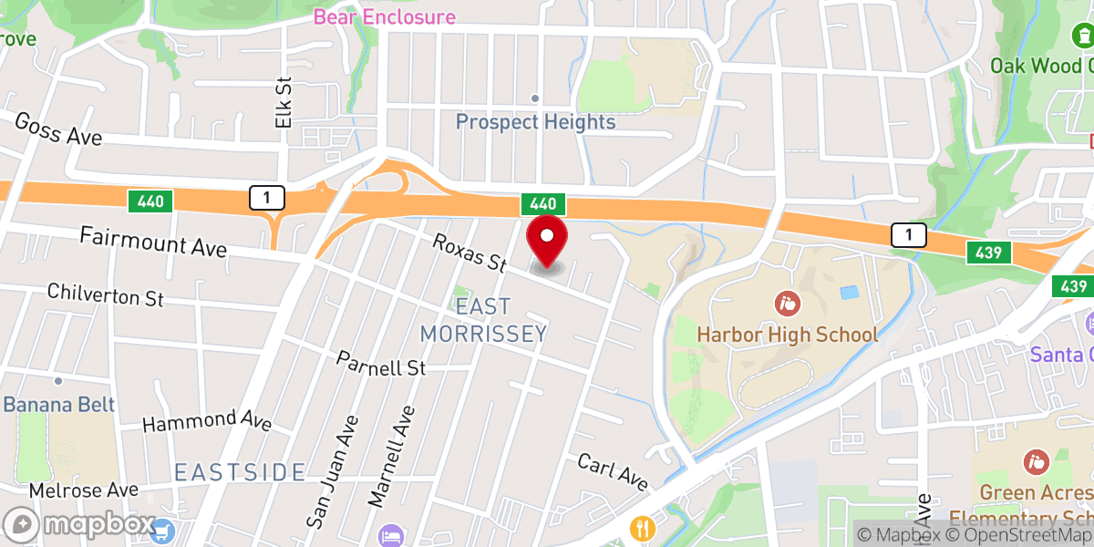 Map showing location of Santa Cruz Community Church