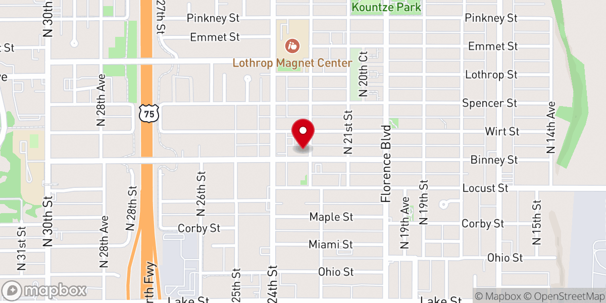 Map showing location of Sacred Heart Catholic Church