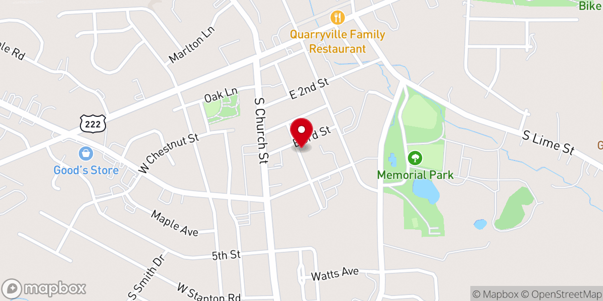 Map showing location of Quarryville Community Fellowship