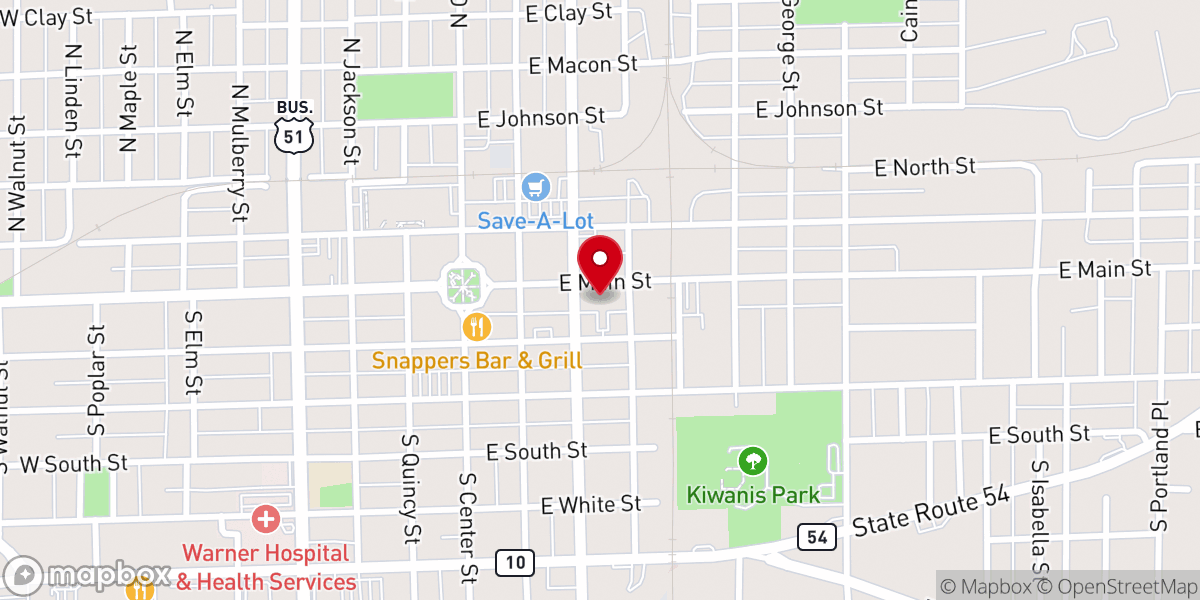 Map showing location of United Methodist Church