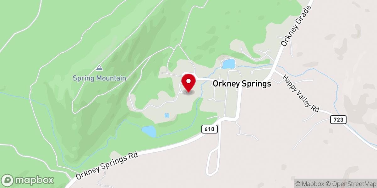 Map showing location of Healing Center at Orkney Springs Virginia