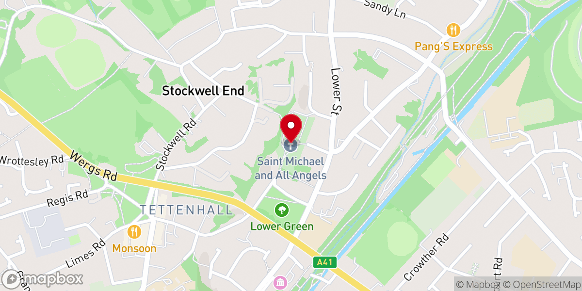 Map showing location of St Michael & All Angels C Of E Church