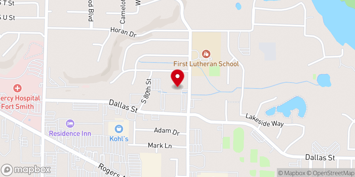 Map showing location of East Side Baptist Church