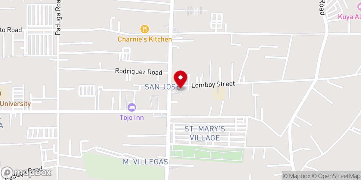 Map showing location of San Jose Parish