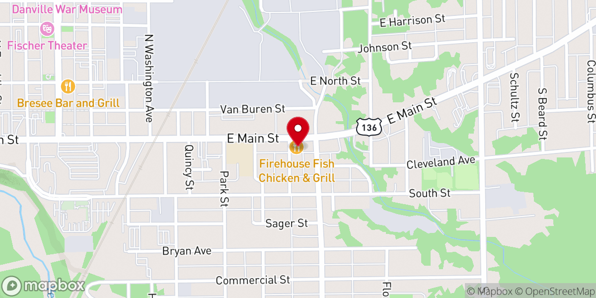 Map showing location of Danville United Church-Christ