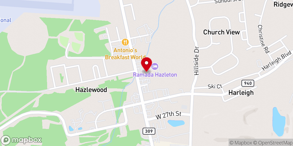 Map showing location of Hazleton Transportation Inc