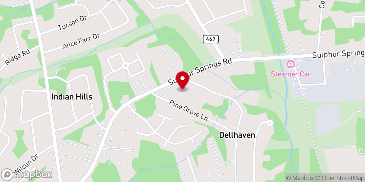 Map showing location of Bethel Baptist Church