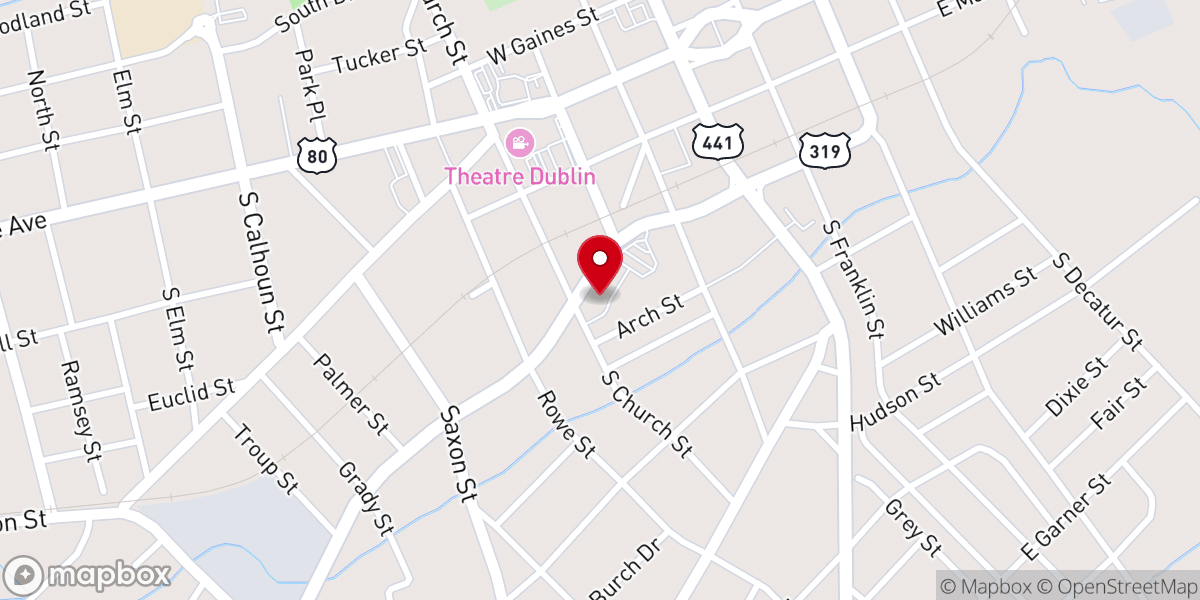 Map showing location of First Church of the Nazarene