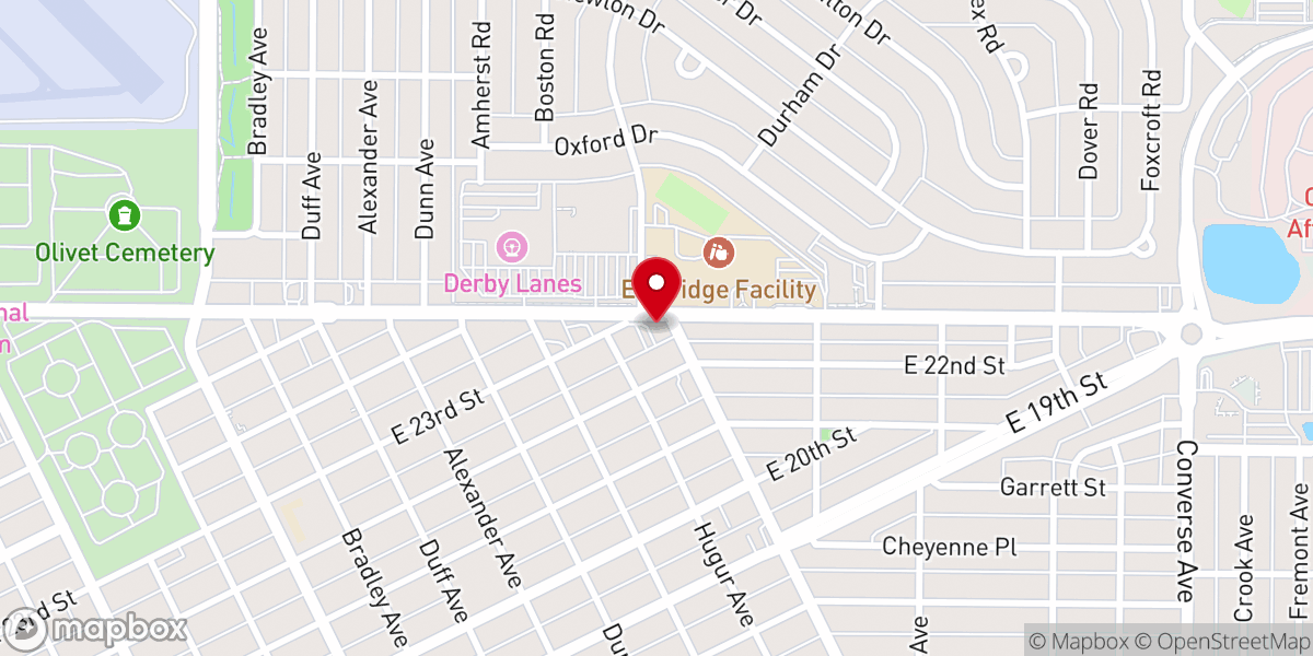 Map showing location of Cheyenne Baptist Temple