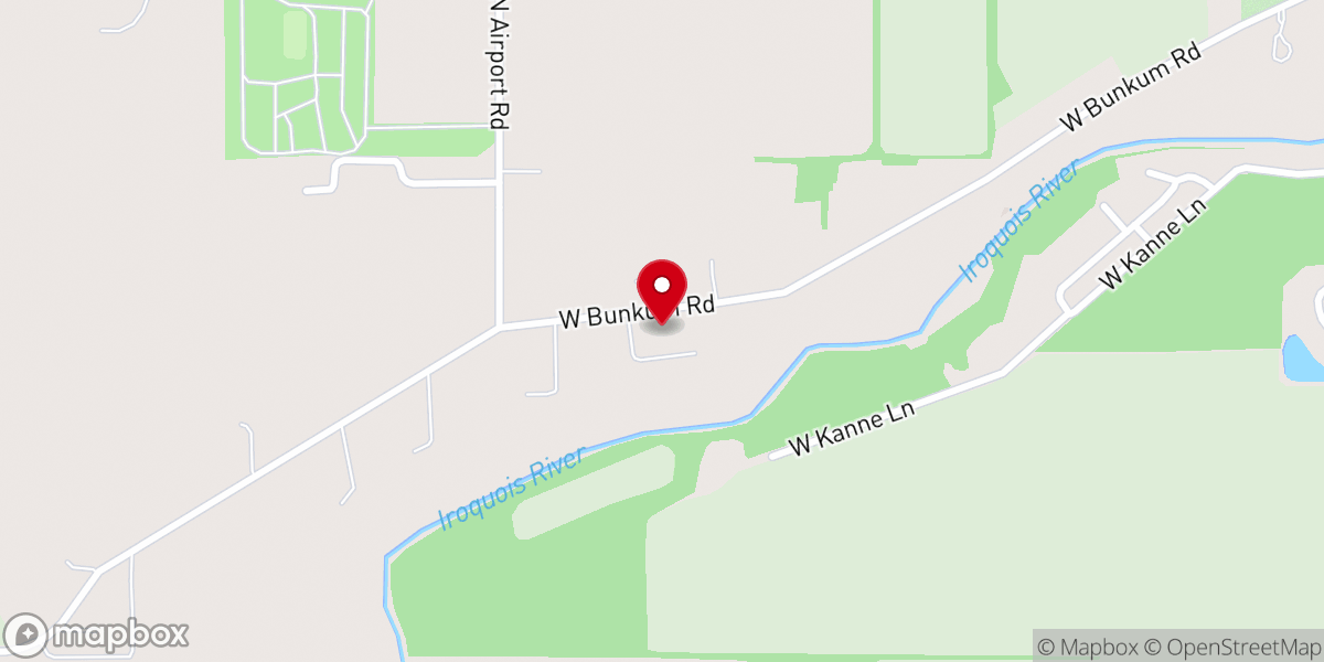 Map showing location of Iroquois Valley Christian Church
