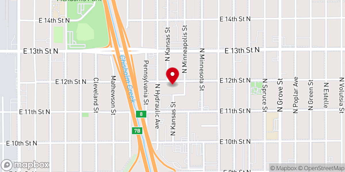 Map showing location of Mt Olive Missionary Baptist Church