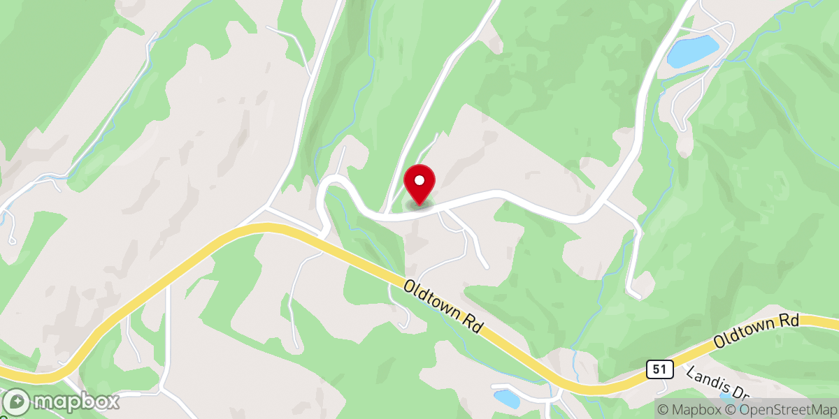 Map showing location of Old Mount Tabor Church