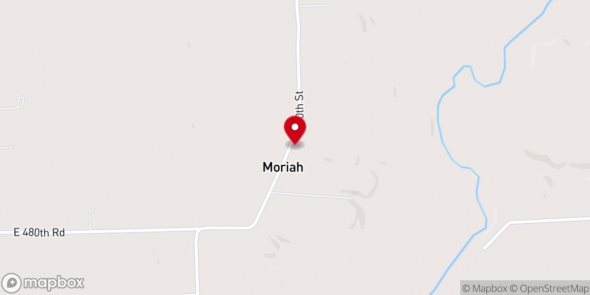 Map showing location of Moriah Church
