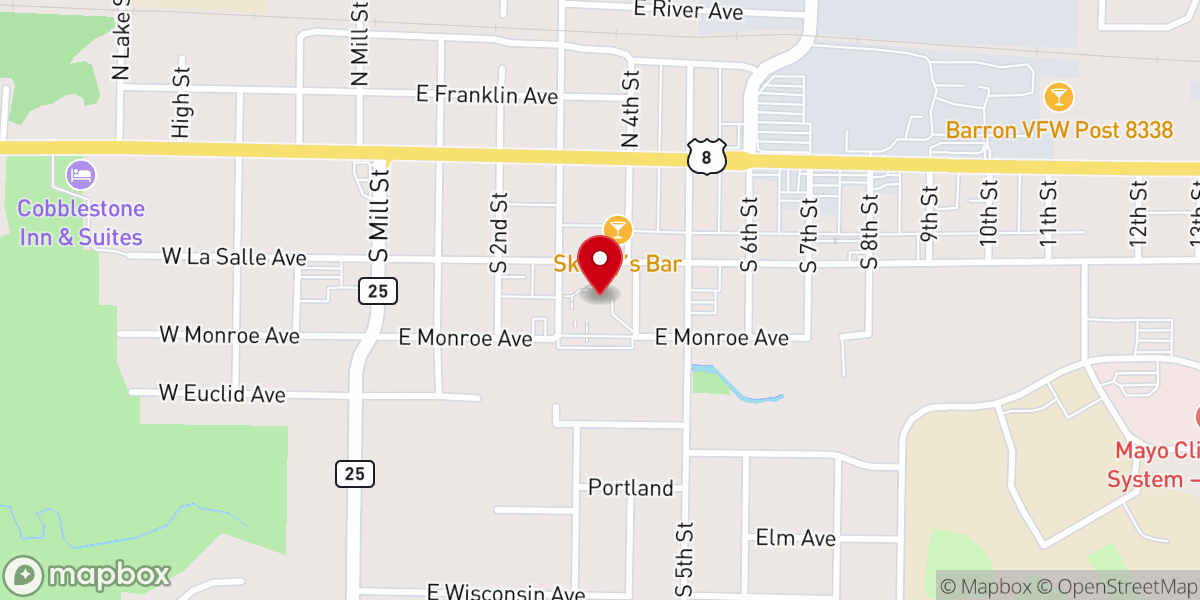 Map showing location of Barron County Marriage License