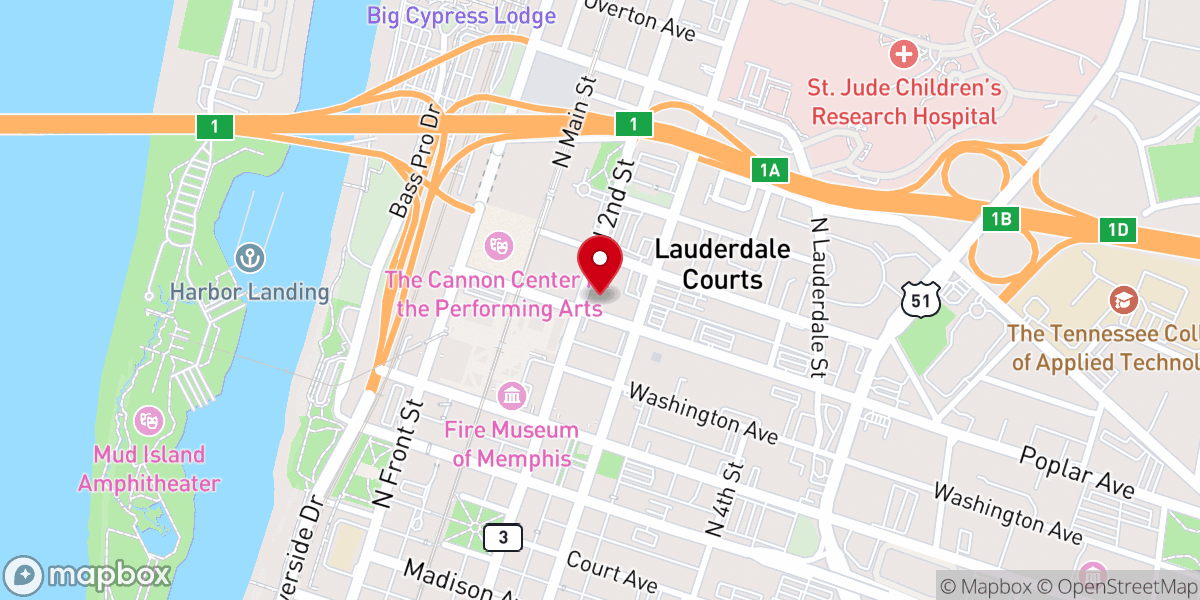 Map showing location of First UMC Sanctuary