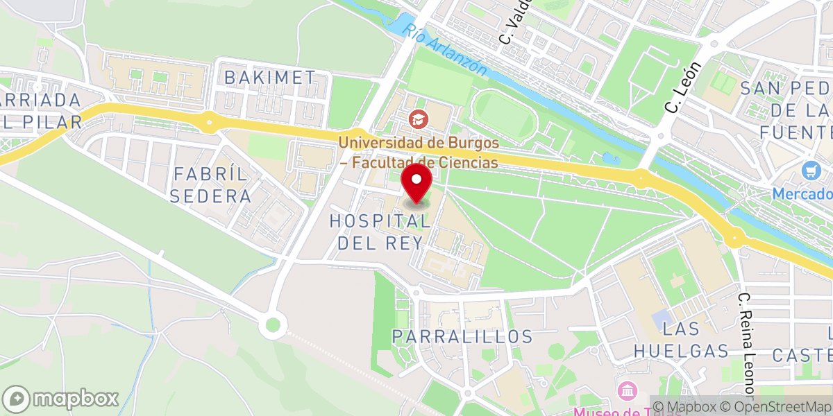 Map showing location of Iglesia del Hospital del Rey